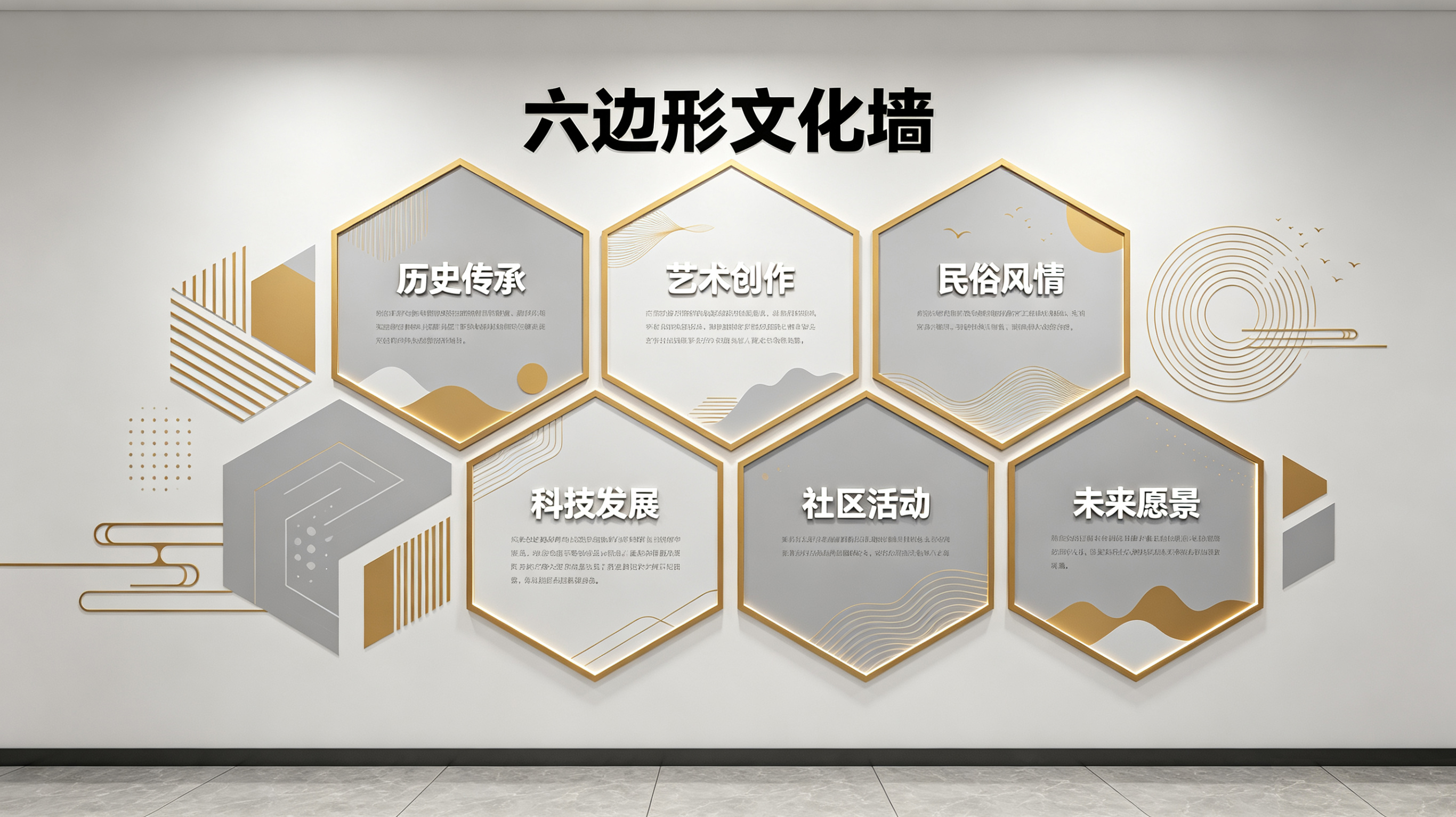 封丘企业文化墙 | 六边形信息美学